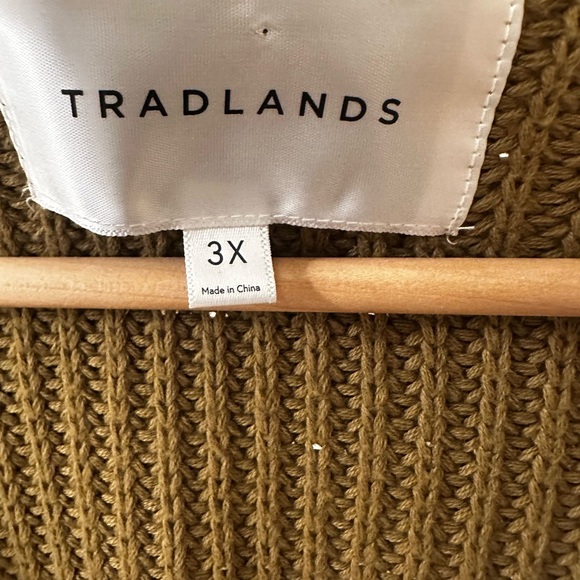 Tradlands Shelter Cotton Cardigan Sweater in Olive Green size 3X - Picture 7 of 7